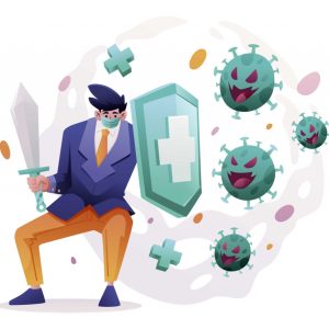 Against Corona Virus Illustration (AI)