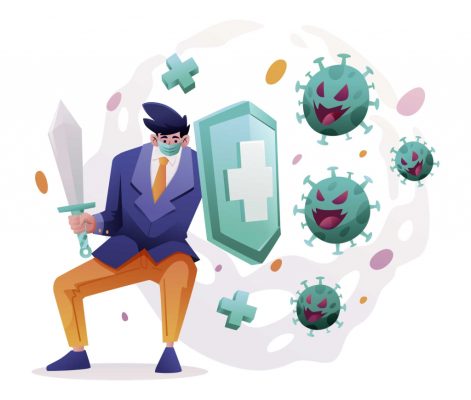 Against Corona Virus Illustration (AI)